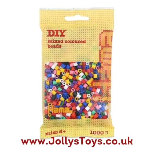 Pack of 1000 Hama Beads, Solid Colour Mix 207